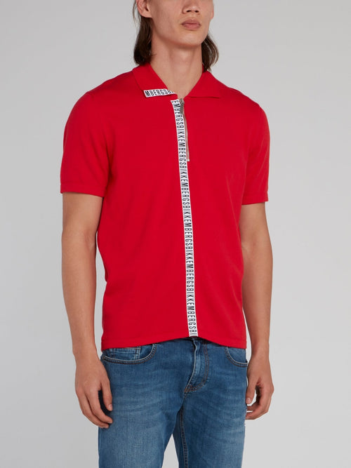 Red Logo Tape Polo Shirt