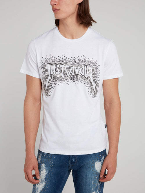 White Studded Logo T-Shirt