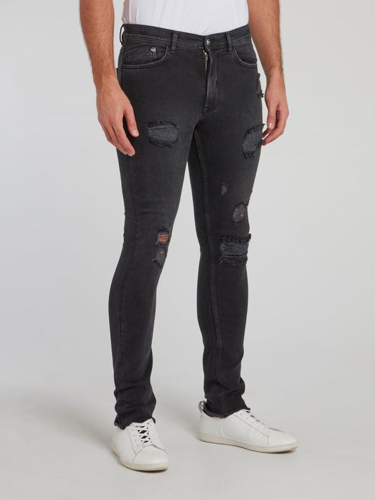 Black Distressed Skinny Jeans