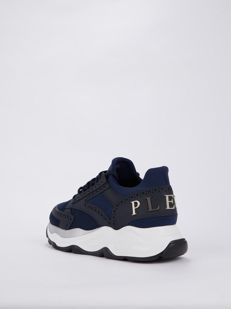 Navy Rear Logo Platform Sneakers