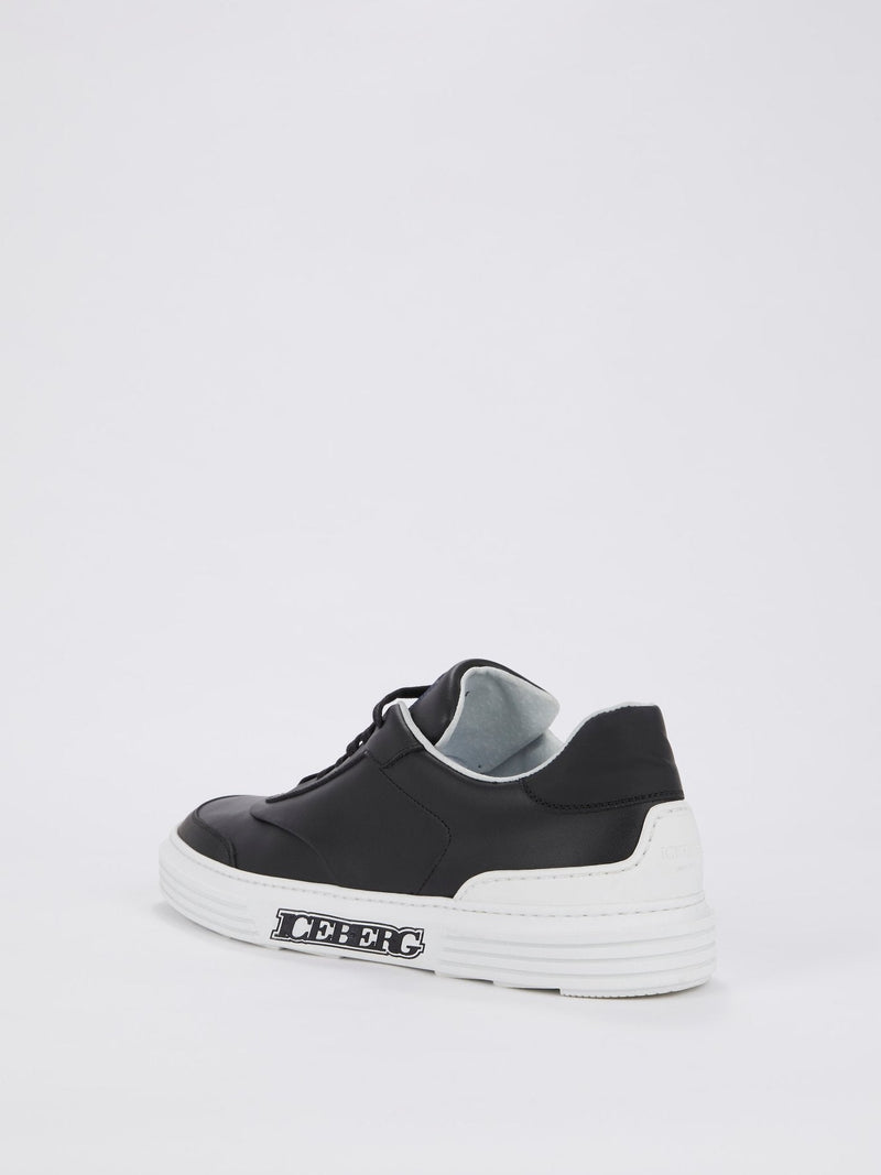 Black Low Top Leather Sneakers