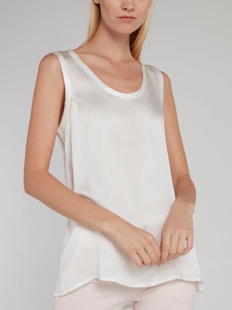 White Silk Tank Top