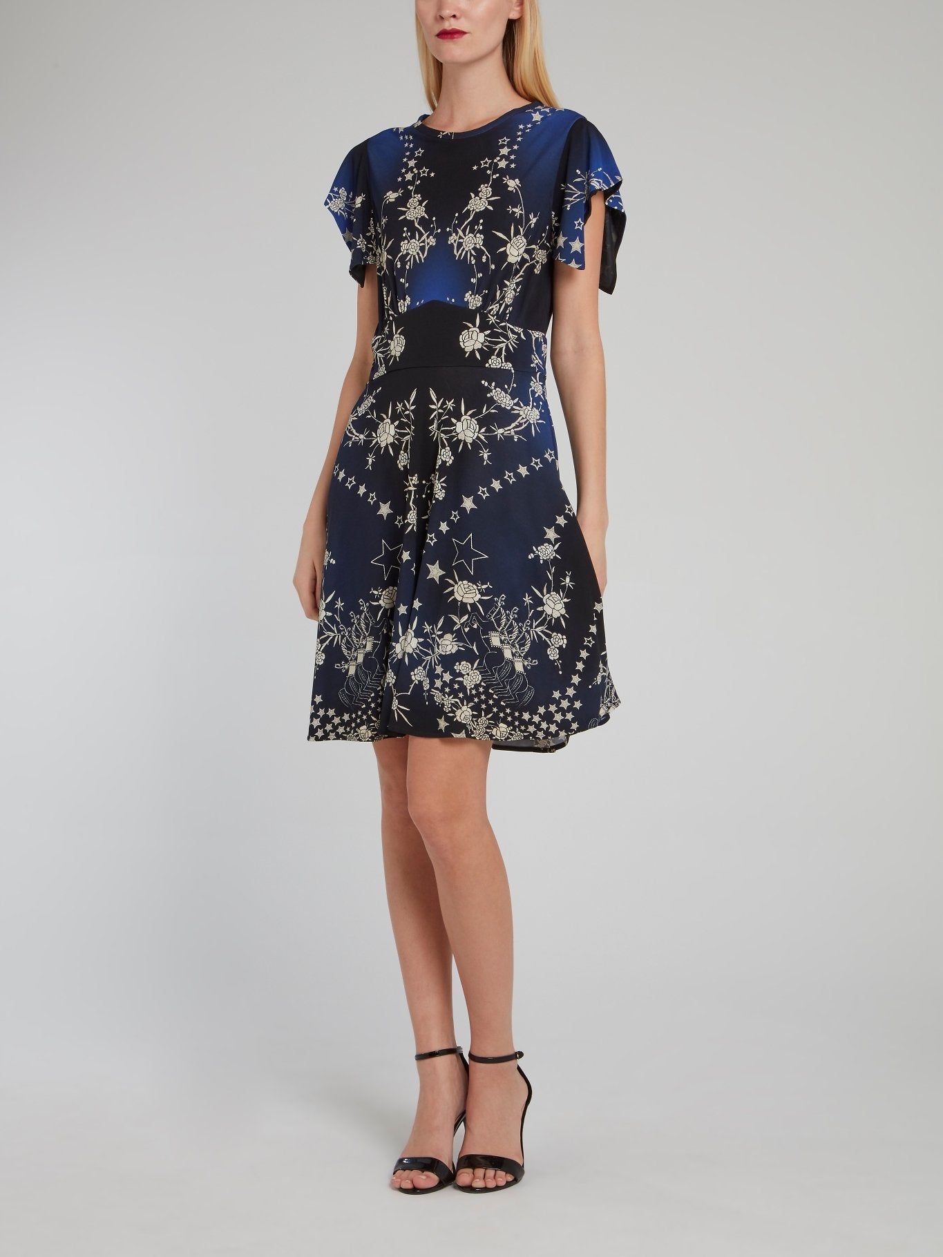 Star Print Corsage Mini Dress