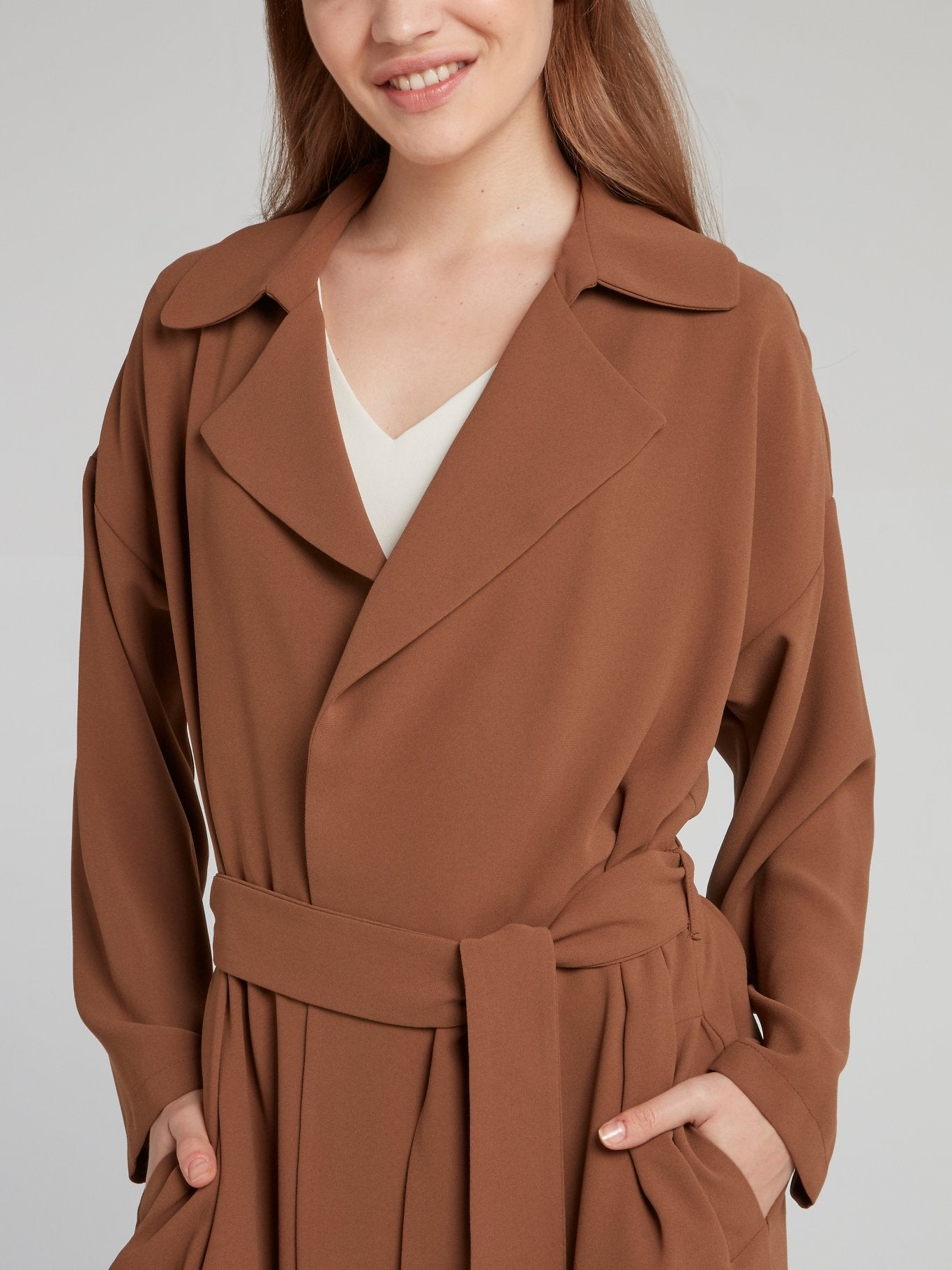 Brown Belted Trench Coat