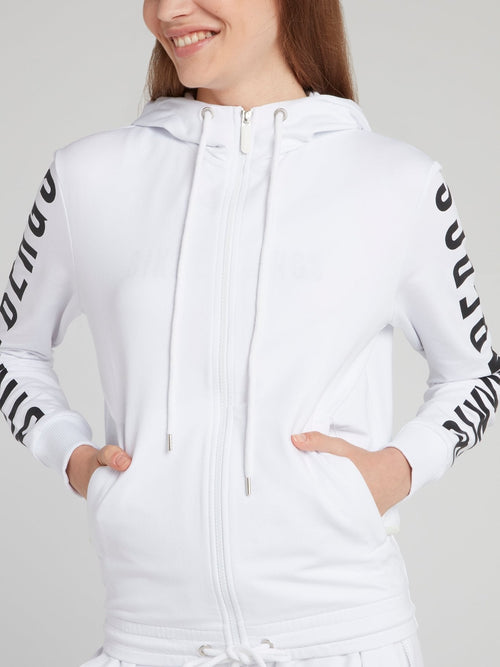 White Logo Sleeve Active Jacket