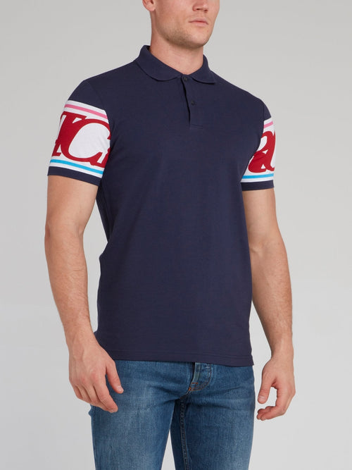 Navy Rear Logo Polo Shirt