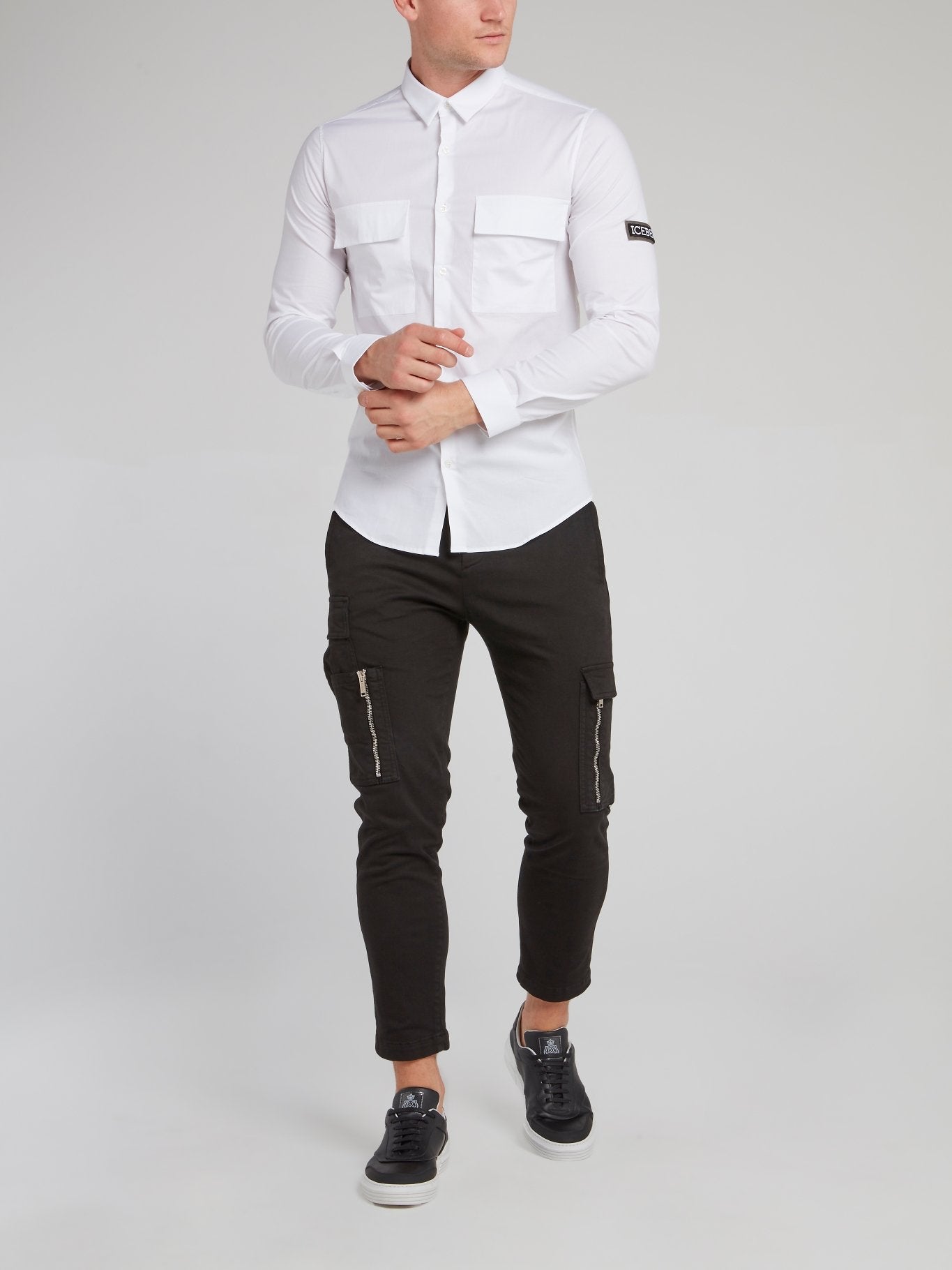 White Rear Logo Cargo Shirt