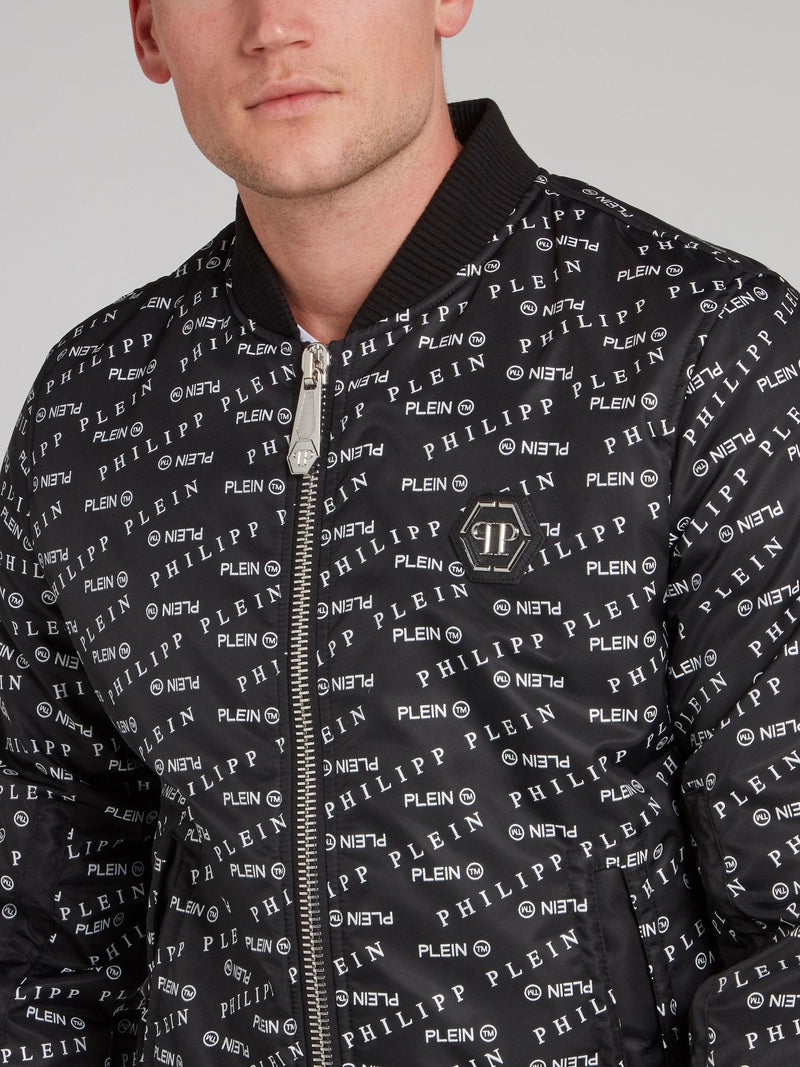 Monogram Print Bomber Jacket