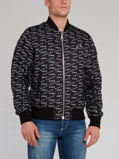 Monogram Print Bomber Jacket