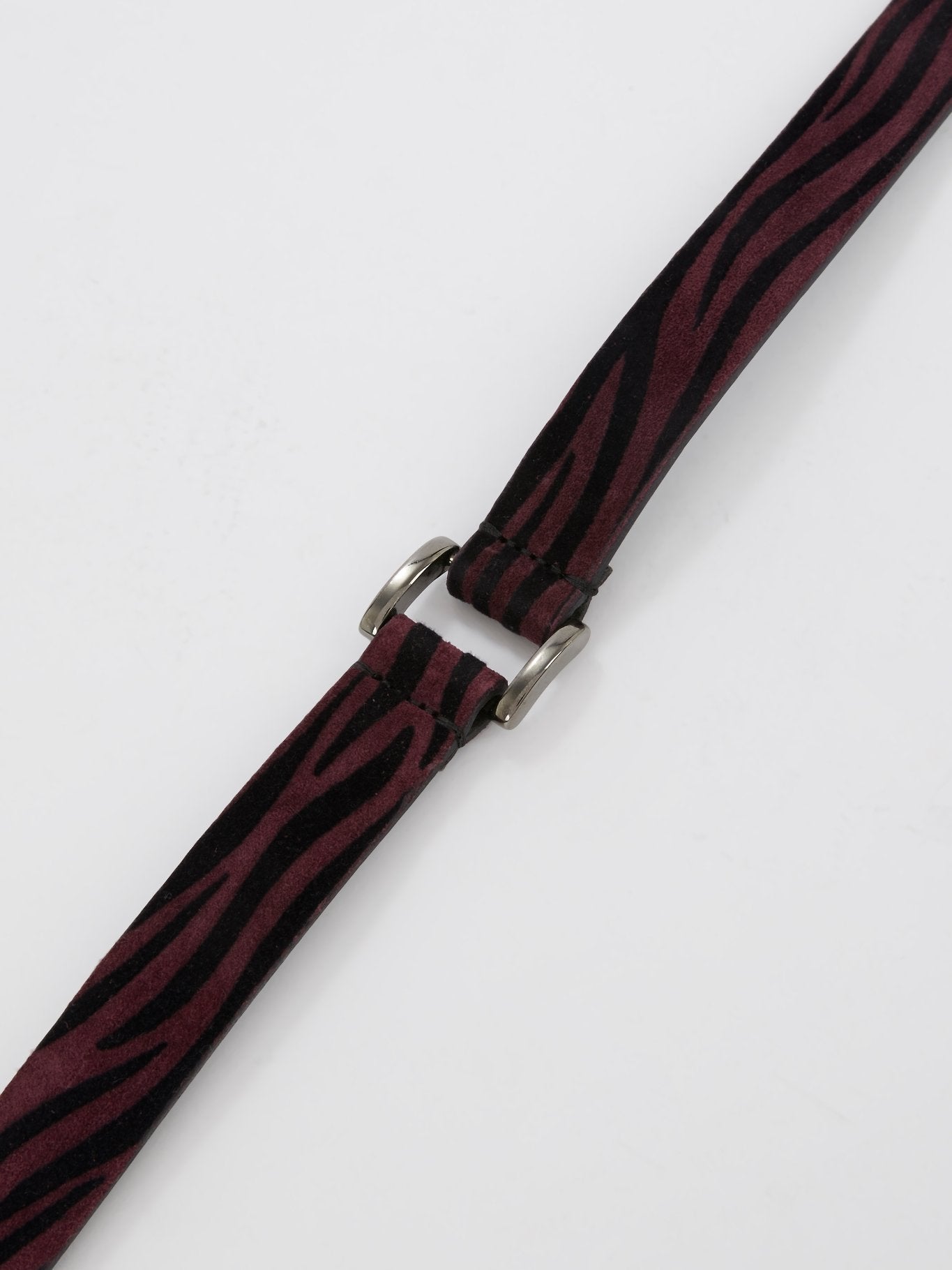 Burgundy Animal Print Suede Belt