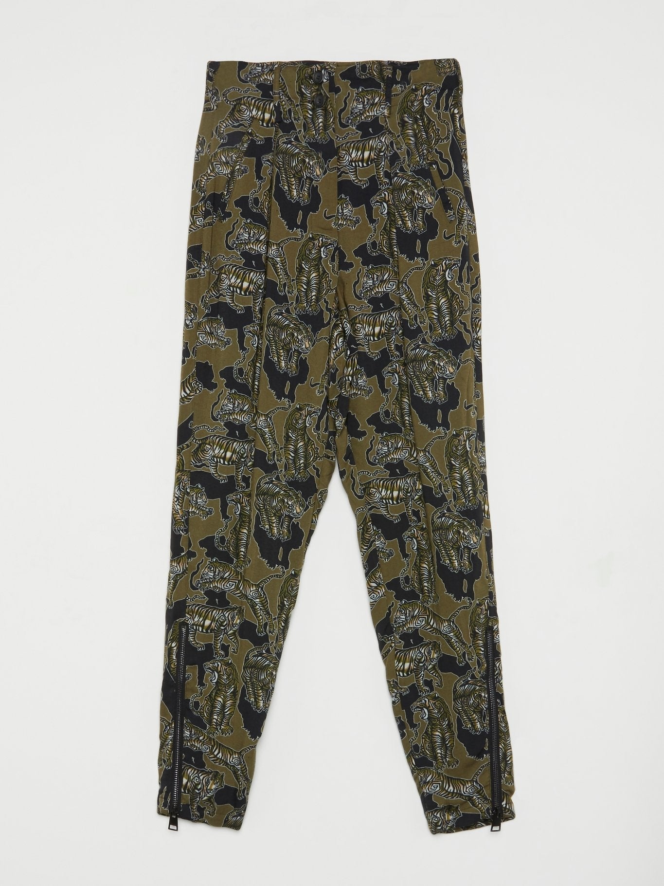 Olive Tiger Print Trousers