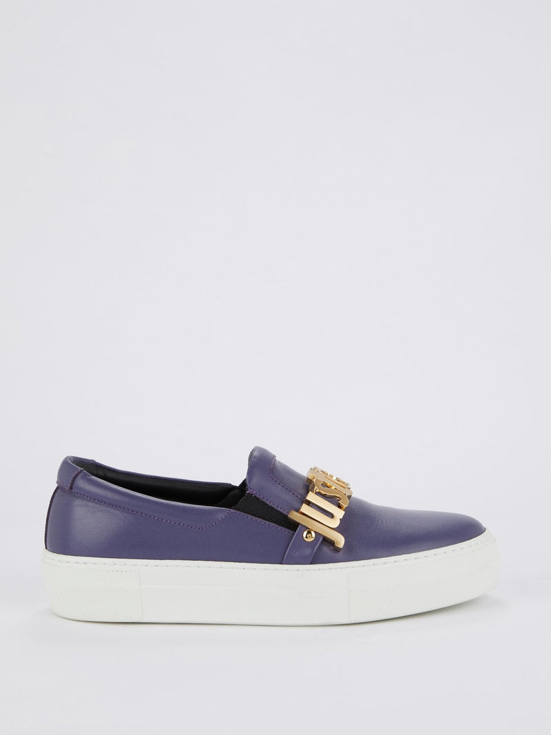 Indigo Slip On Logo Sneakers