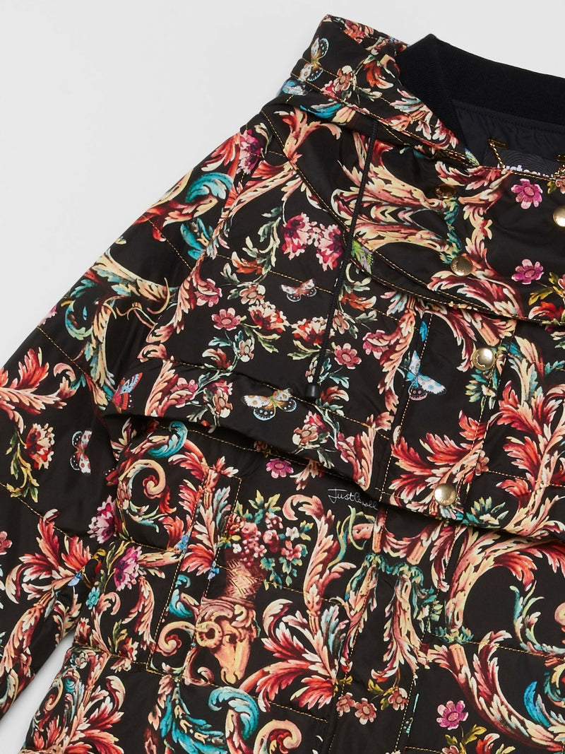 Baroque Print Puffer Jacket