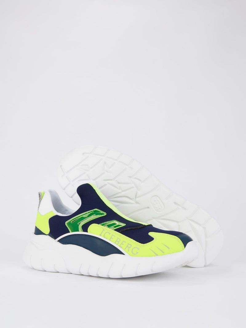 Neon Panel Slip On Sneakers