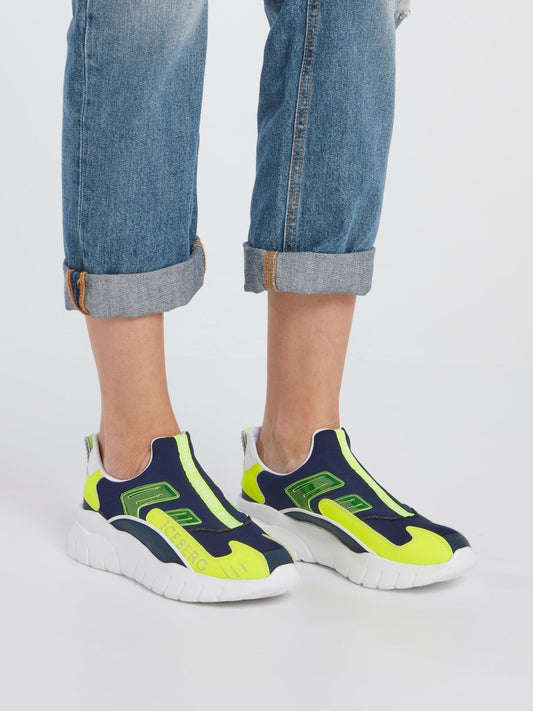 Neon Panel Slip On Sneakers