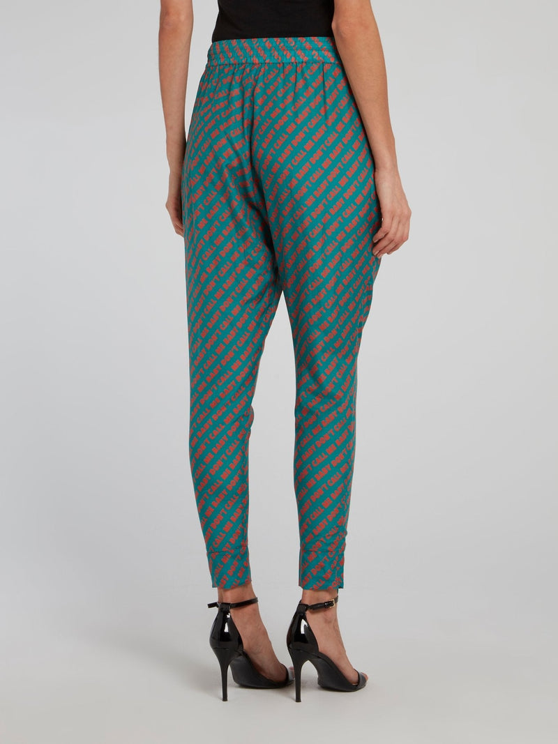 Jane Monogram Print Harem Pants