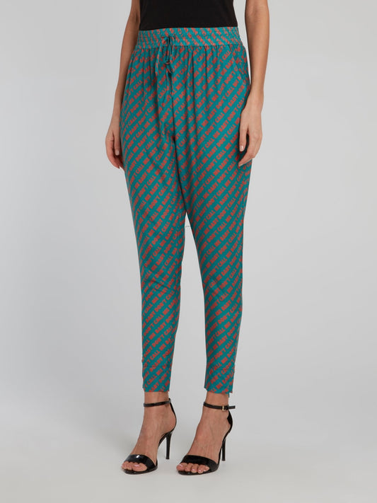 Jane Monogram Print Harem Pants