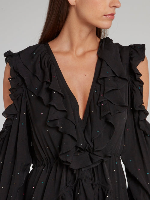 Sarah Black Ruffle Dress