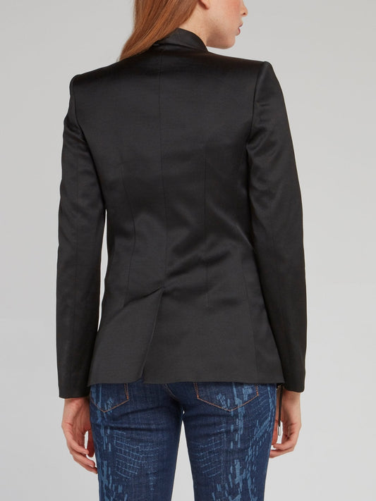 Black String Detail Viscose Jacket