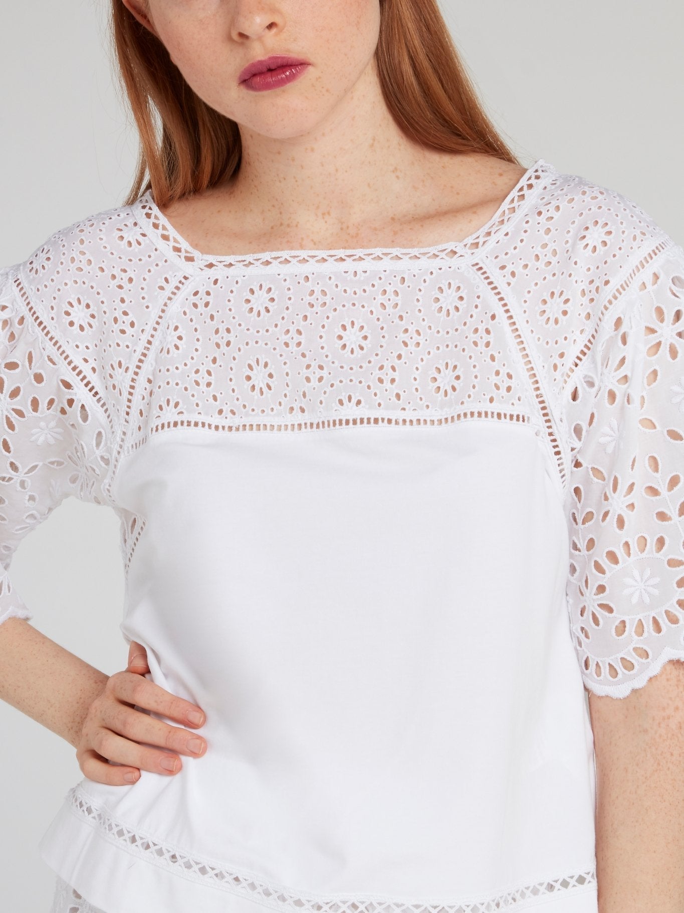 White Butterfly Sleeve Shirt