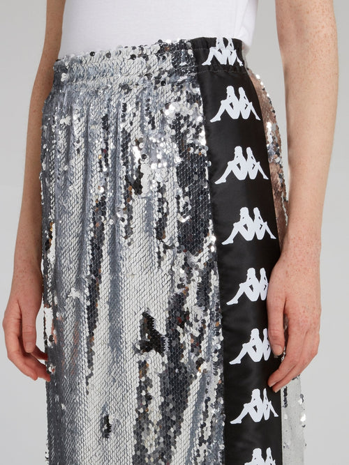 Kappa Silver Sequin Maxi Skirt