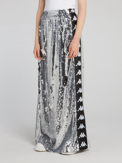 Kappa Silver Sequin Maxi Skirt