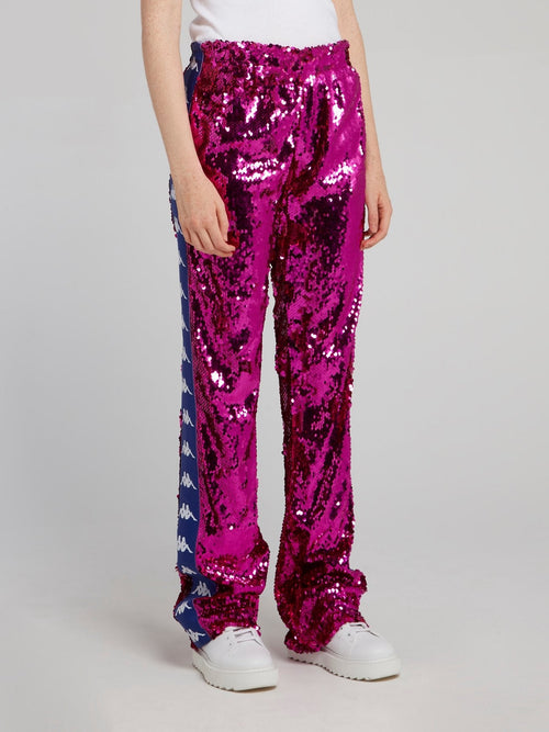 Kappa Purple Sequin Bootcut Pants