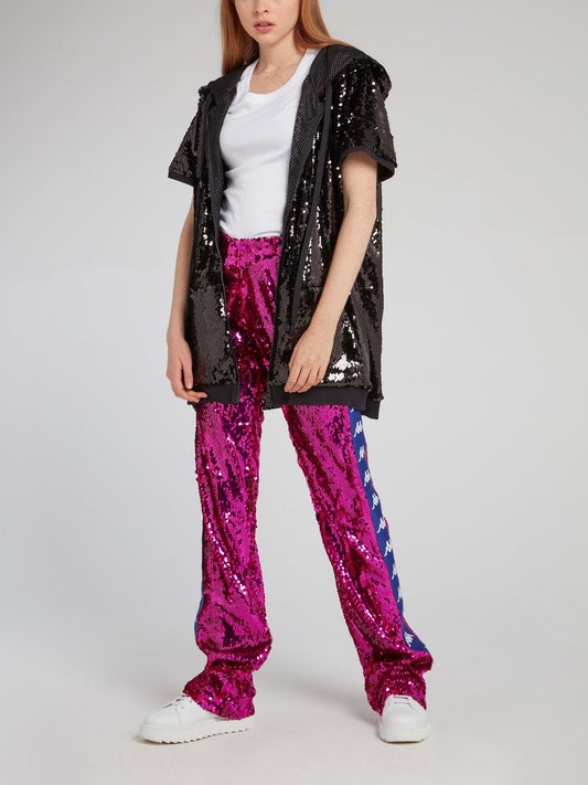 Kappa Purple Sequin Bootcut Pants