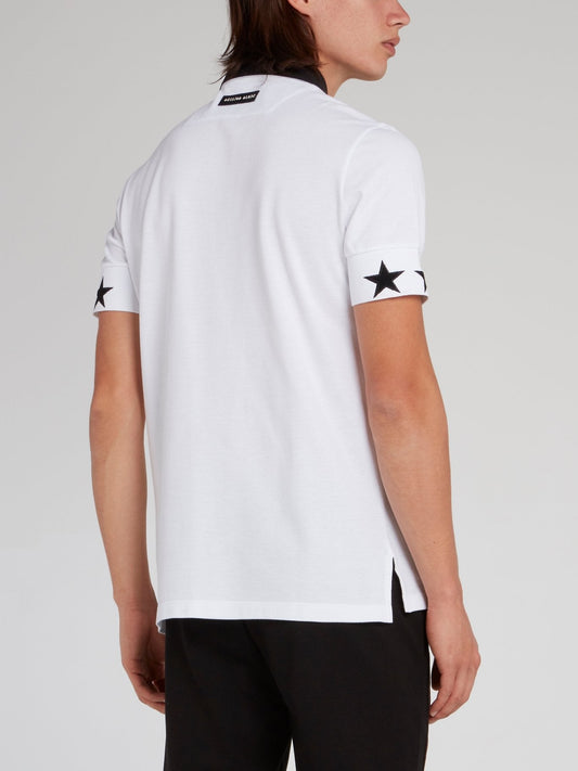 White Stars Skull Polo Shirt