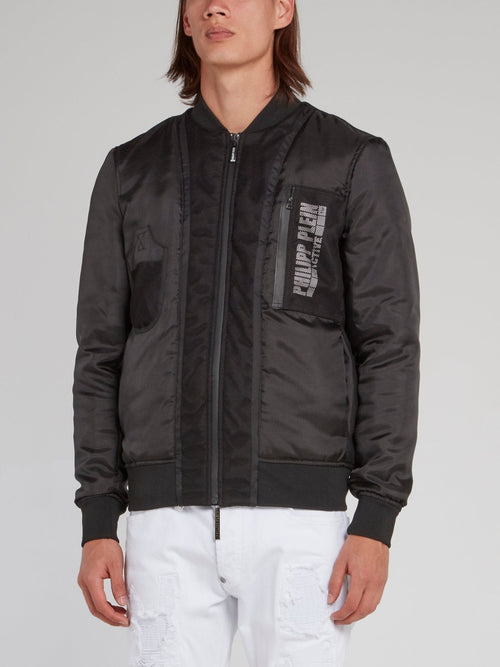 Black Rear Logo Nylon Jacket