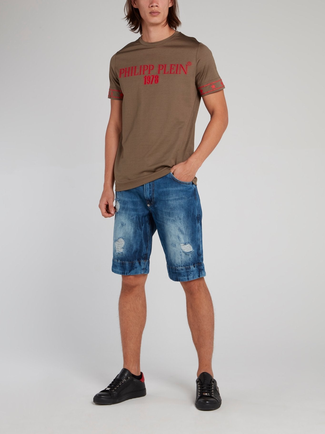 Skull Pocket Distressed Bermudas