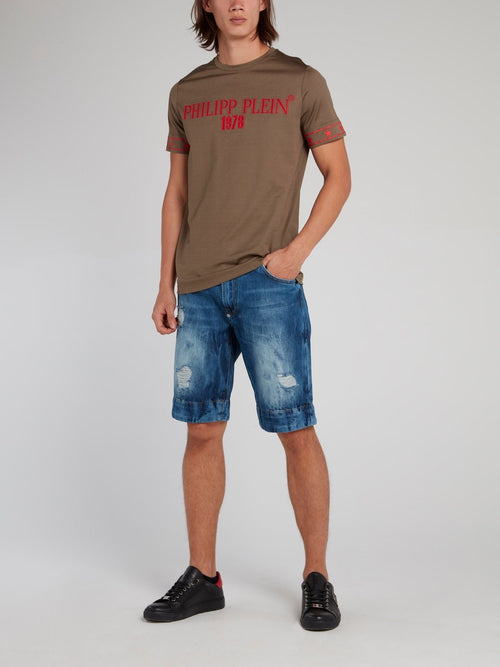 Skull Pocket Distressed Bermudas