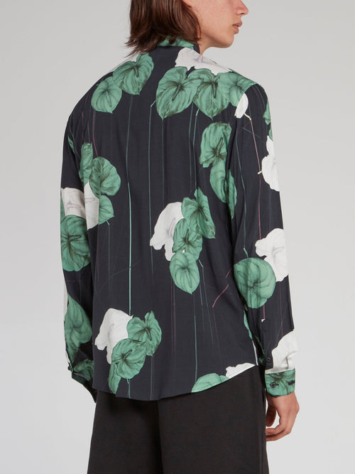 Floral Pinstripe Long Sleeve Shirt