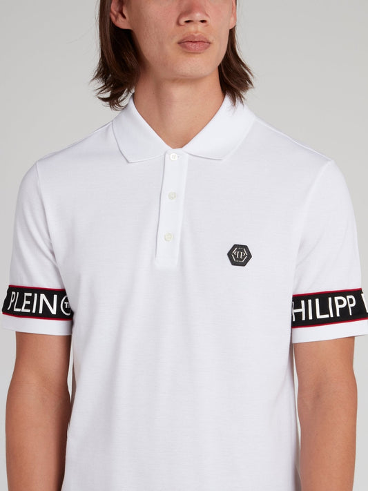 White Logo Edge Polo Shirt