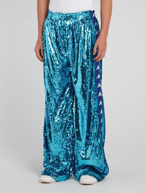 Kappa Blue Sequin Baggy Pants