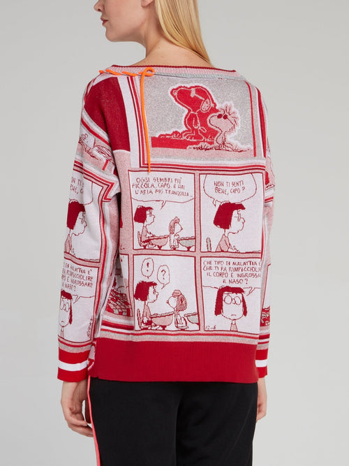 Snoopy Red Sequin Knitted Top