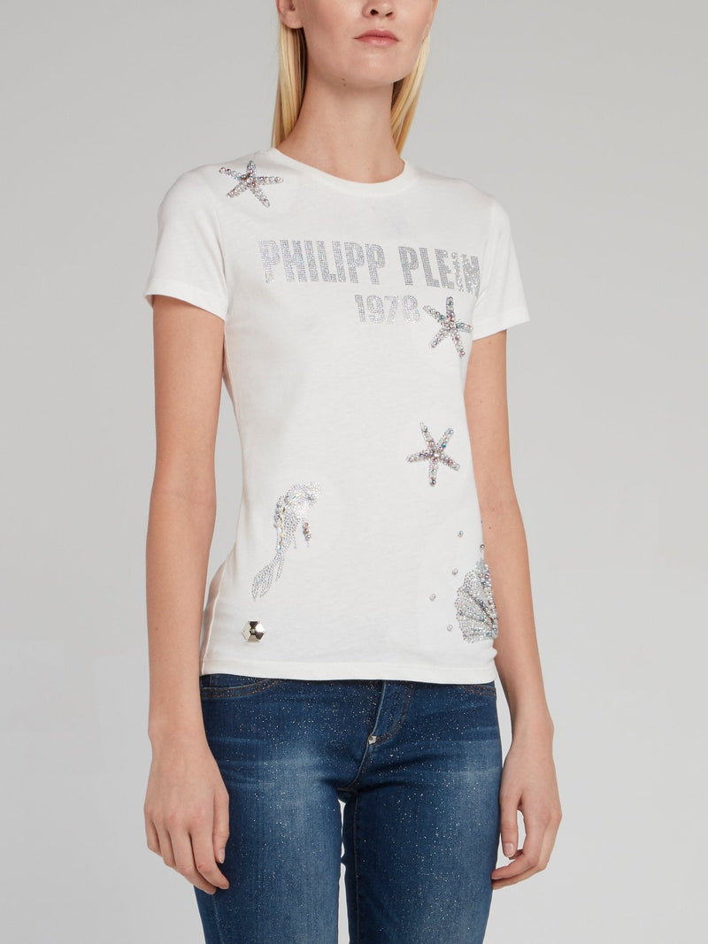 PP1978 White Studded Ocean T-Shirt