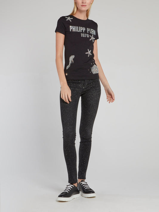 PP1978 Black Studded Ocean T-Shirt