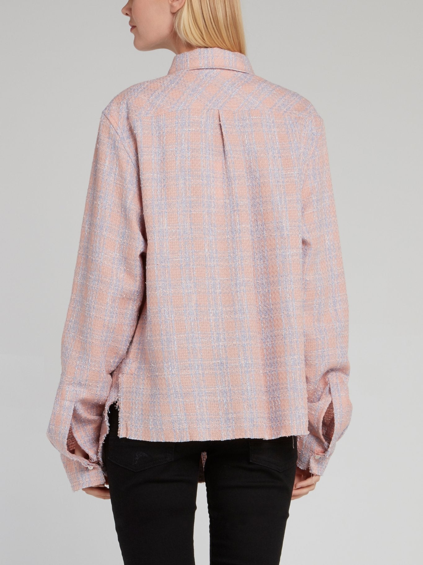 Pink Tweed Oversized Shirt