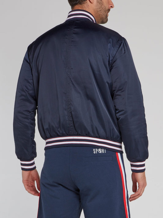 Navy Stripe Edge Logo Jacket