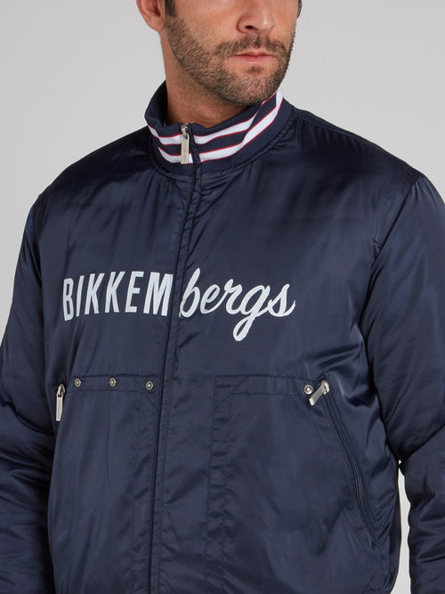 Navy Stripe Edge Logo Jacket