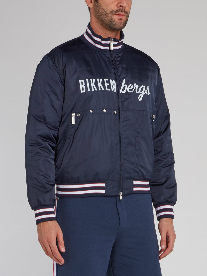 Navy Stripe Edge Logo Jacket