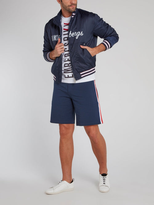 Navy Stripe Edge Logo Jacket