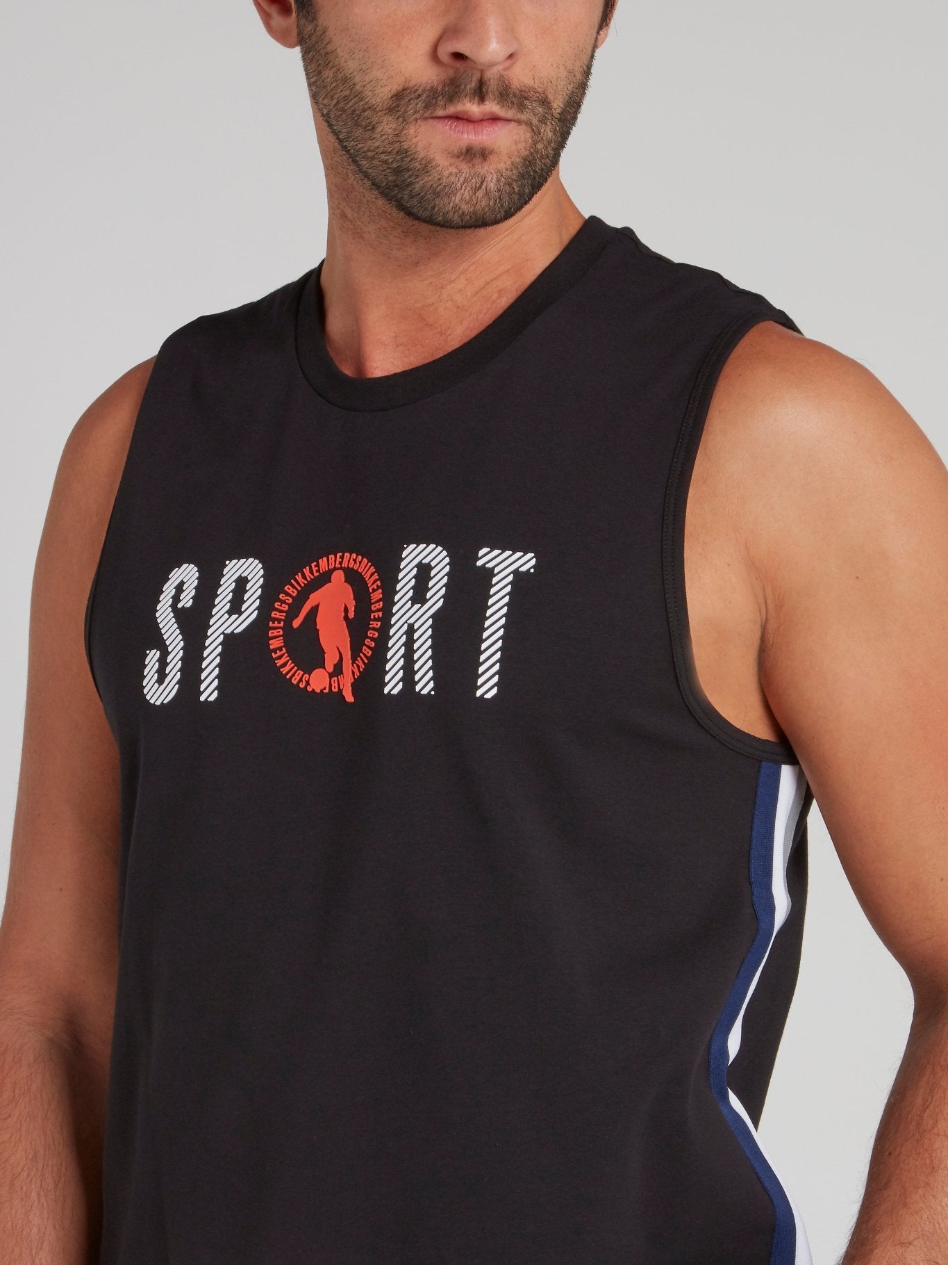 Black Sport Logo Tank Top