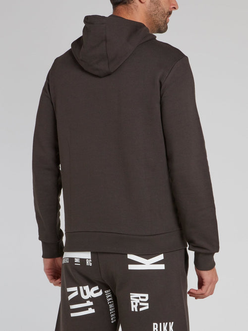 Dark Grey Statement Hoodie Sweatshirt