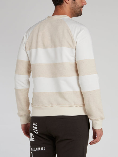 Beige Rear Stripe Sweatshirt