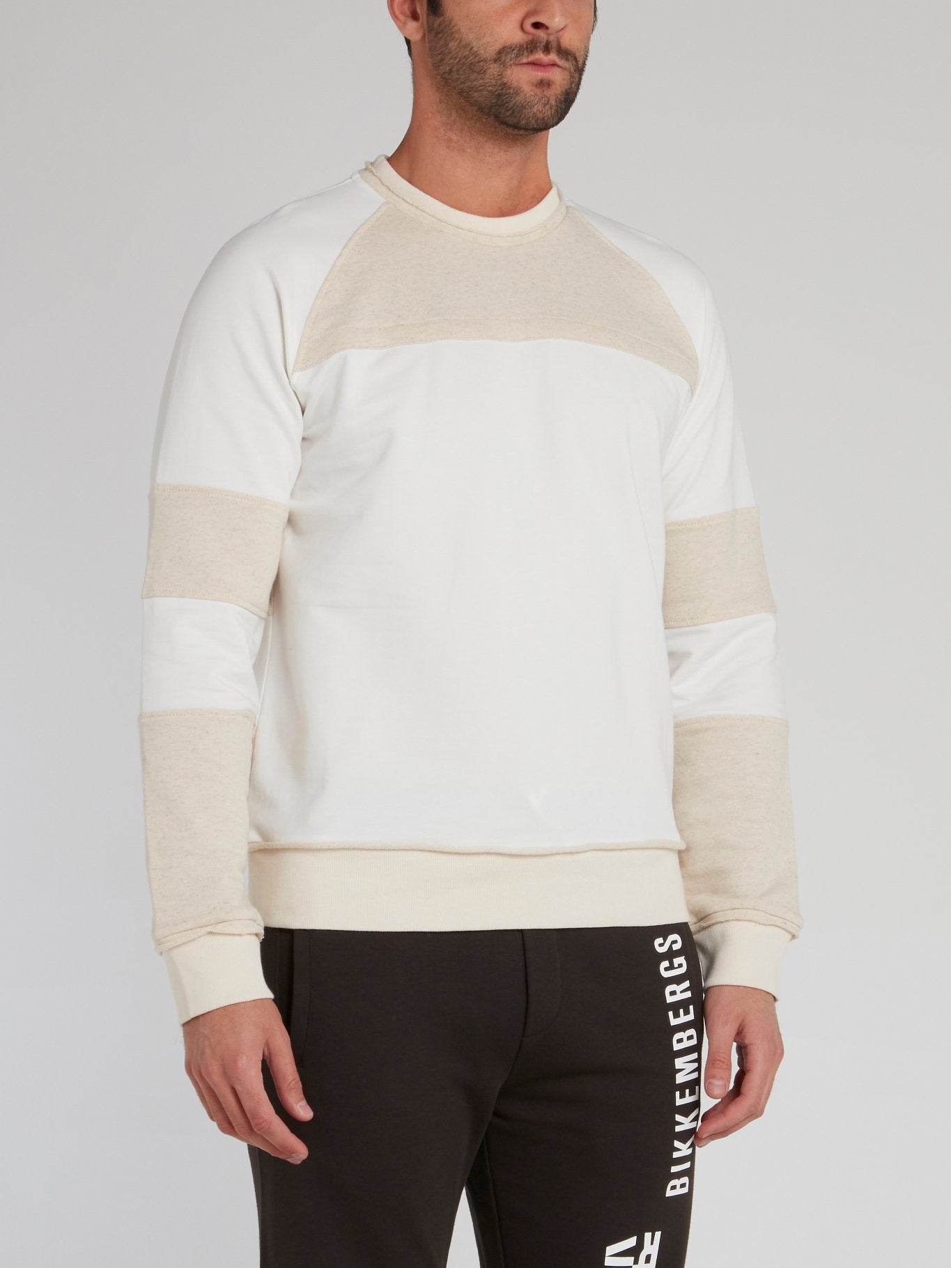 Beige Rear Stripe Sweatshirt