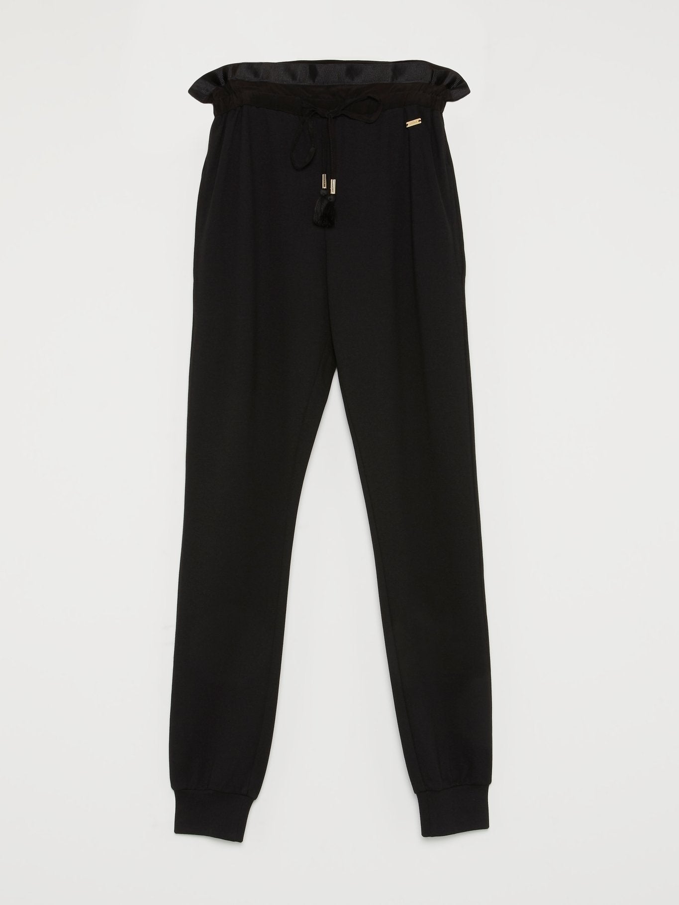 Black Tassel Detail Drawstring Trousers