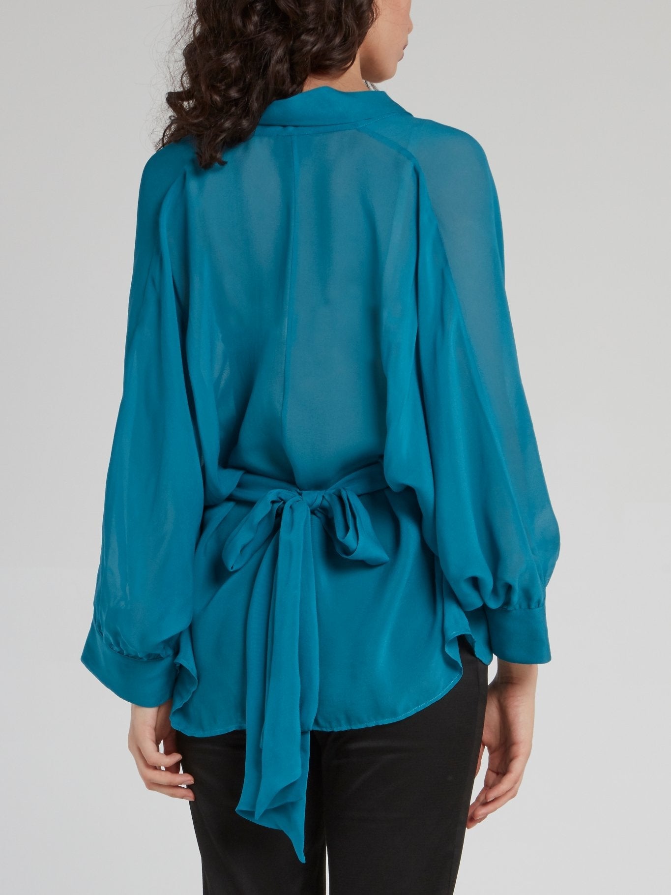 Blue Rear Tie Wrap Top