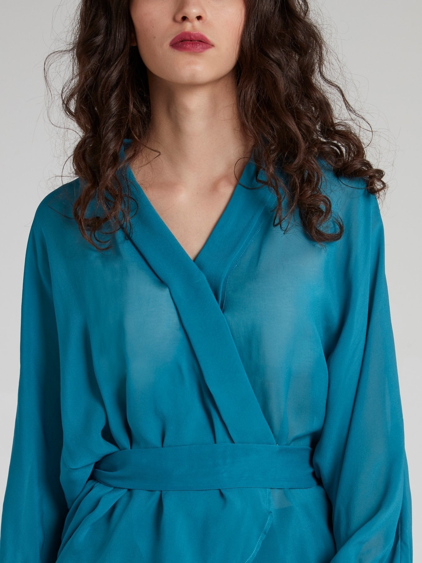 Blue Rear Tie Wrap Top